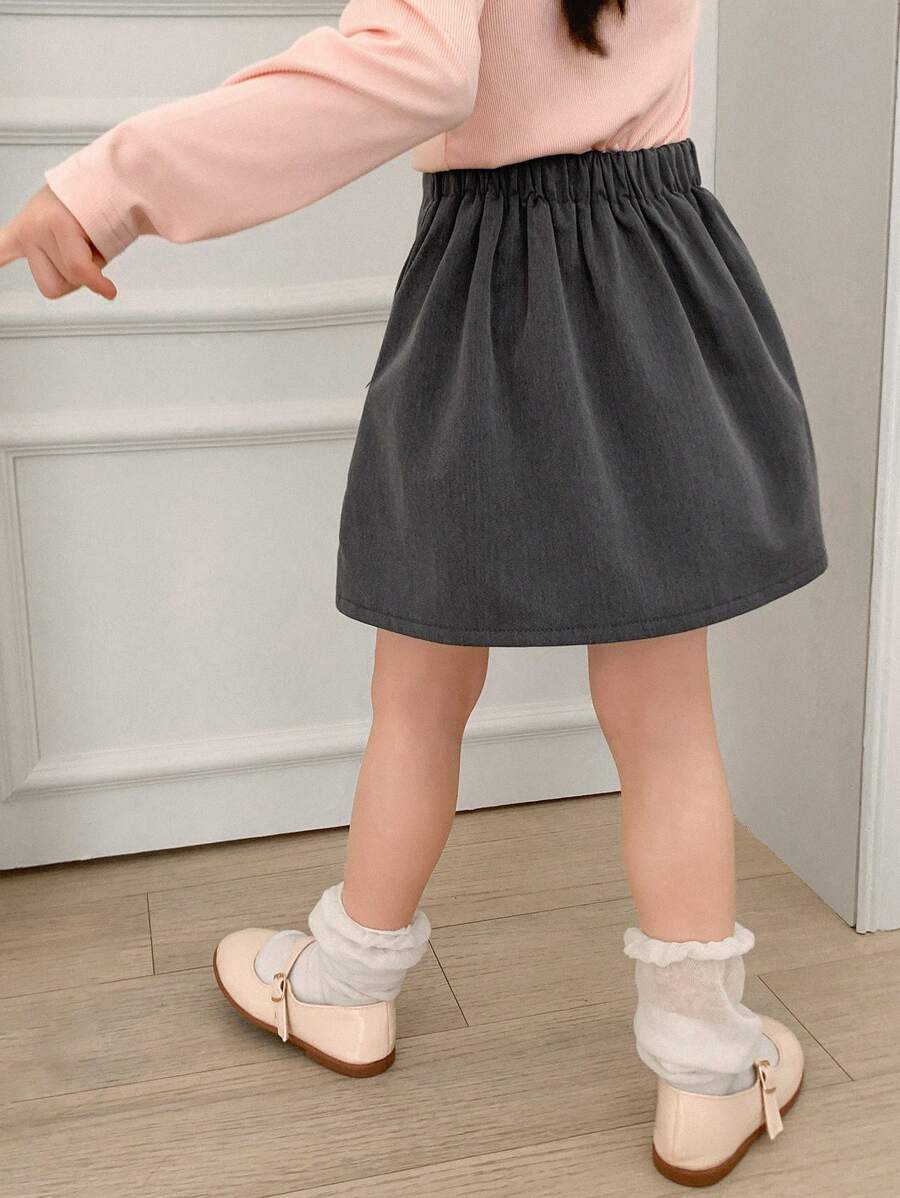 SHEIN Dazy Kids تنورة منشرة بناتي