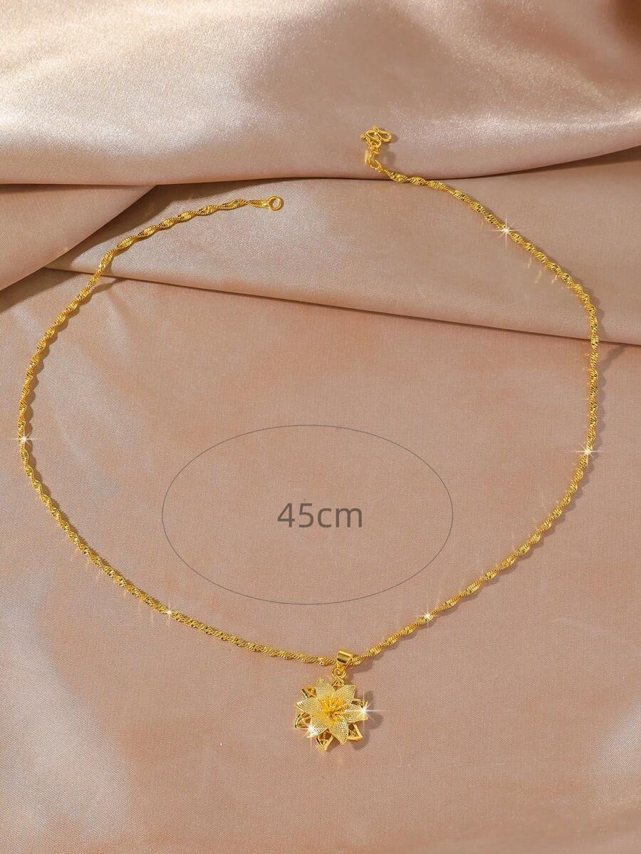 SHEIN قلادة نيكلاز فينتاج بزنبق مطلي ذهب