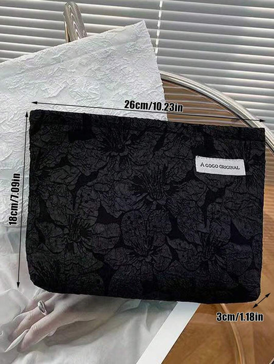 SHEIN حقيبة مكياج سوداء كبيرة وعملية