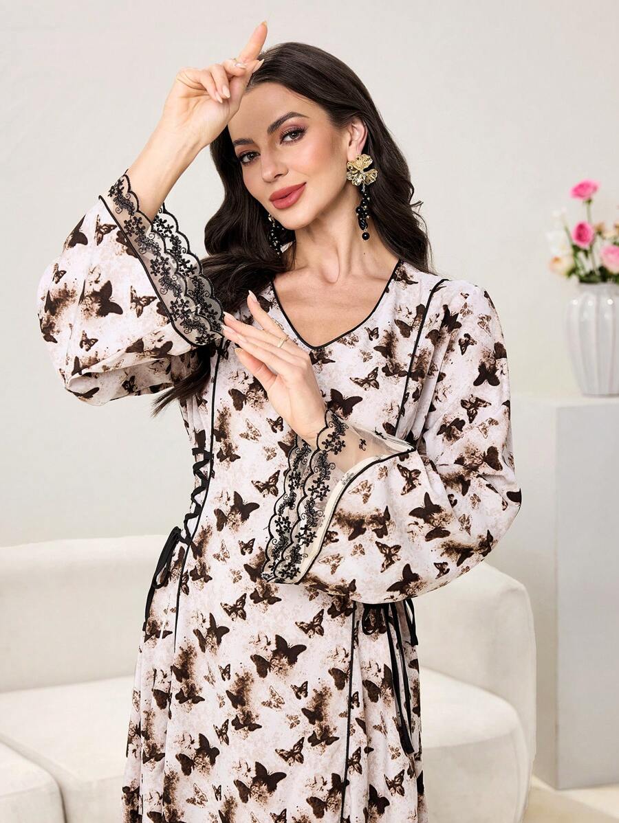 SHEIN Al Najma فستان كاجوال بسيط وأنيق بطراز عربي