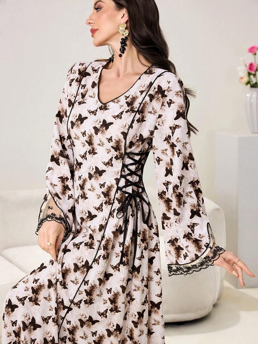 SHEIN Al Najma فستان كاجوال بسيط وأنيق بطراز عربي