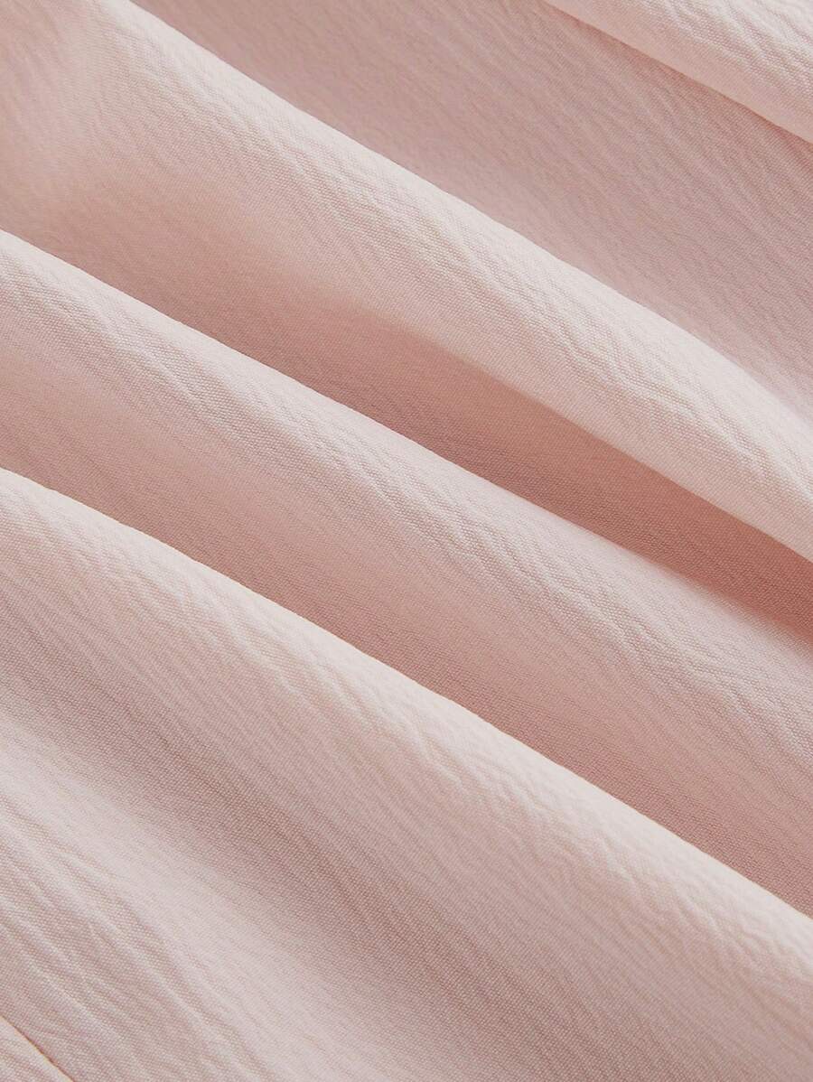 SHEIN MOD فستان وردي مكشوف الكتف بعقدة فراشة