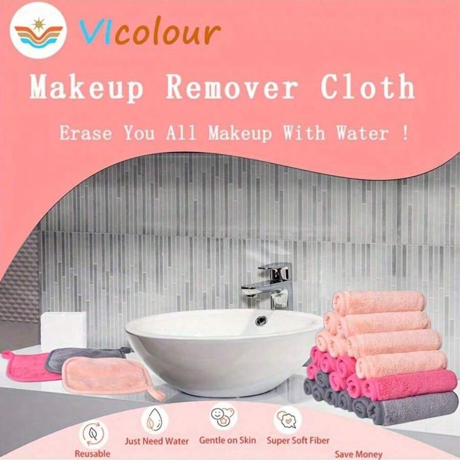 SHEIN  مناشف وجه ناعمة لإزالة المكياج