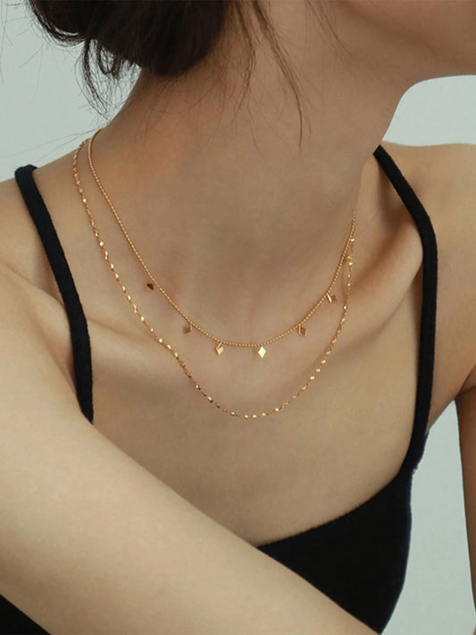 SHEIN قلادتين ذهبية وردة متعددة الطبقات
