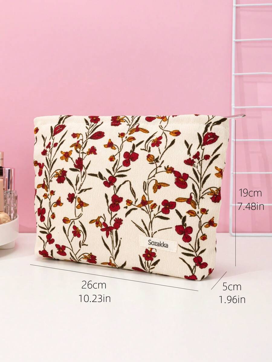 SHEIN حقيبة مكياج مقاومة للماء بسعة كبيرة للتخزين والسفر