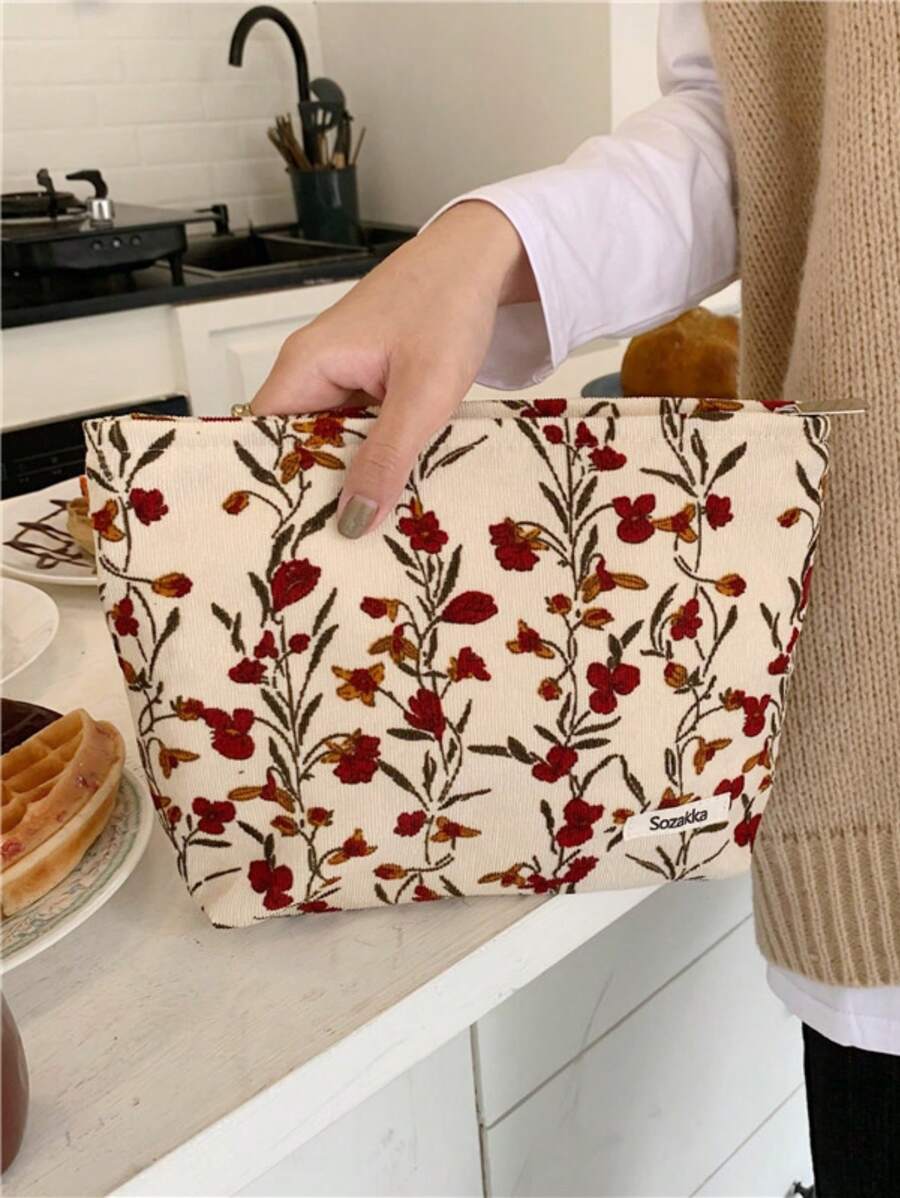 SHEIN حقيبة مكياج مقاومة للماء بسعة كبيرة للتخزين والسفر