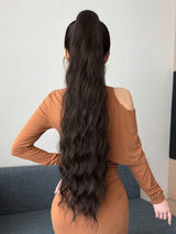 SHEIN امتداد ذيل حصان بني اصطناعي 32 بوصة