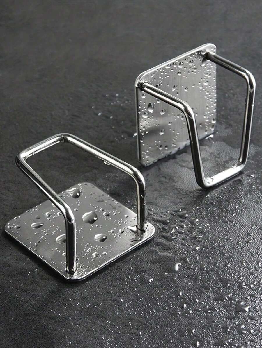 SHEIN حامل مطبخ ستانلس ستيل للإسفنج والاكسسوارات