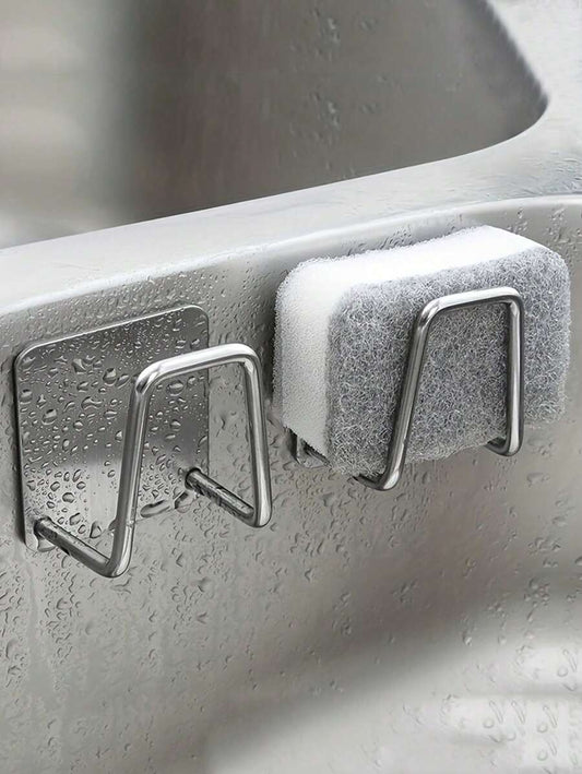 SHEIN حامل مطبخ ستانلس ستيل للإسفنج والاكسسوارات