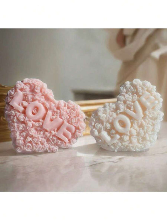 SHEIN قالب سيليكون بشكل قلب وحروف الحب للشوكولاتة والحلويات والكيك