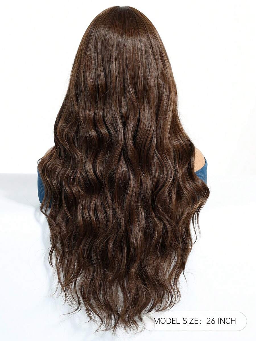 SHEIN شعر مستعار أسود بني مجعد 26 بوصة مقاوم للحرارة