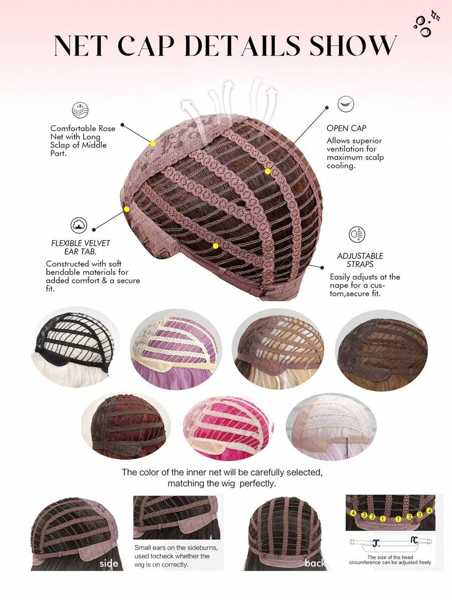 SHEIN شعر مستعار أسود بني مجعد 26 بوصة مقاوم للحرارة