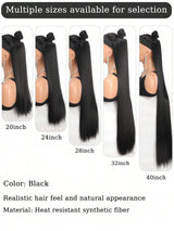 SHEIN شعر اصطناعي مستقيم طويل ب 5 مشابك