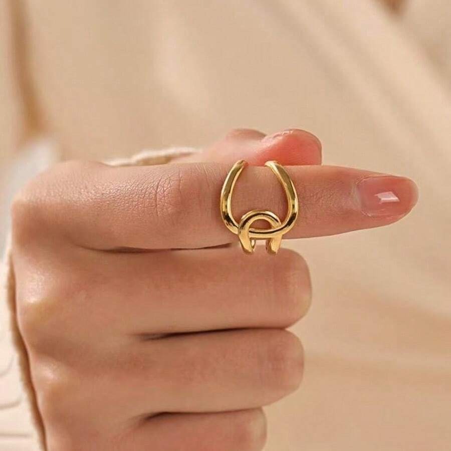 SHEIN خاتم أنيق بتصميم هندسي مفتوح