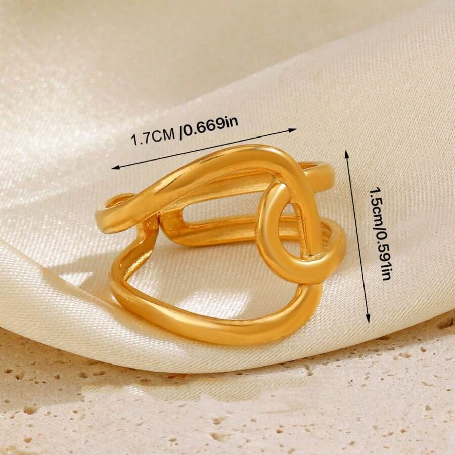 SHEIN خاتم أنيق بتصميم هندسي مفتوح