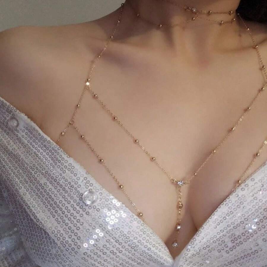 SHEIN Cuiwrgrs سلسلة معلقة مرصعة بالراين