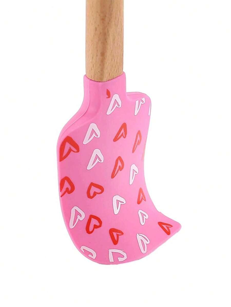 SHEIN ملعقة خلط سيليكون خشب مقاومة للحرارة