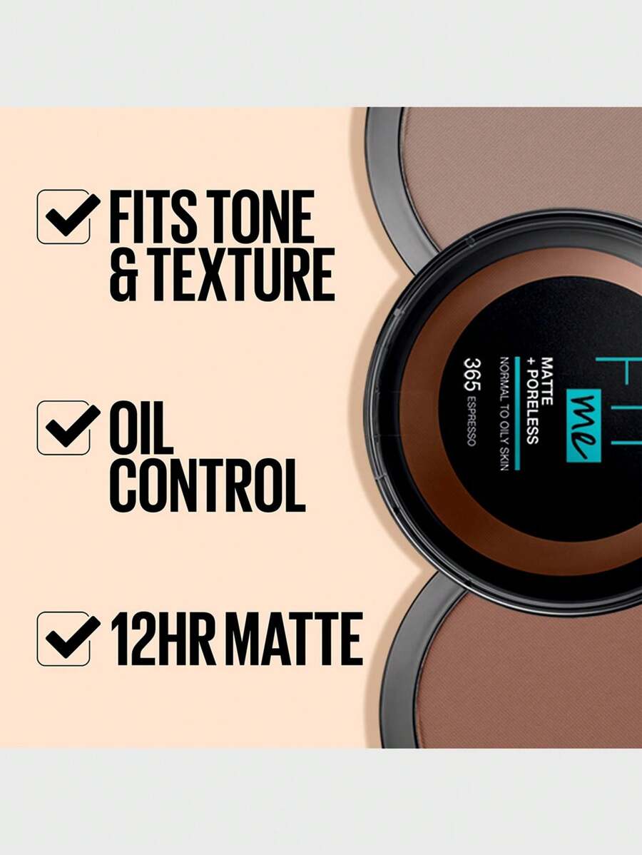 Maybelline بودرة ماتي آيفوري 12 جم تغطية كاملة وطويلة الأمد