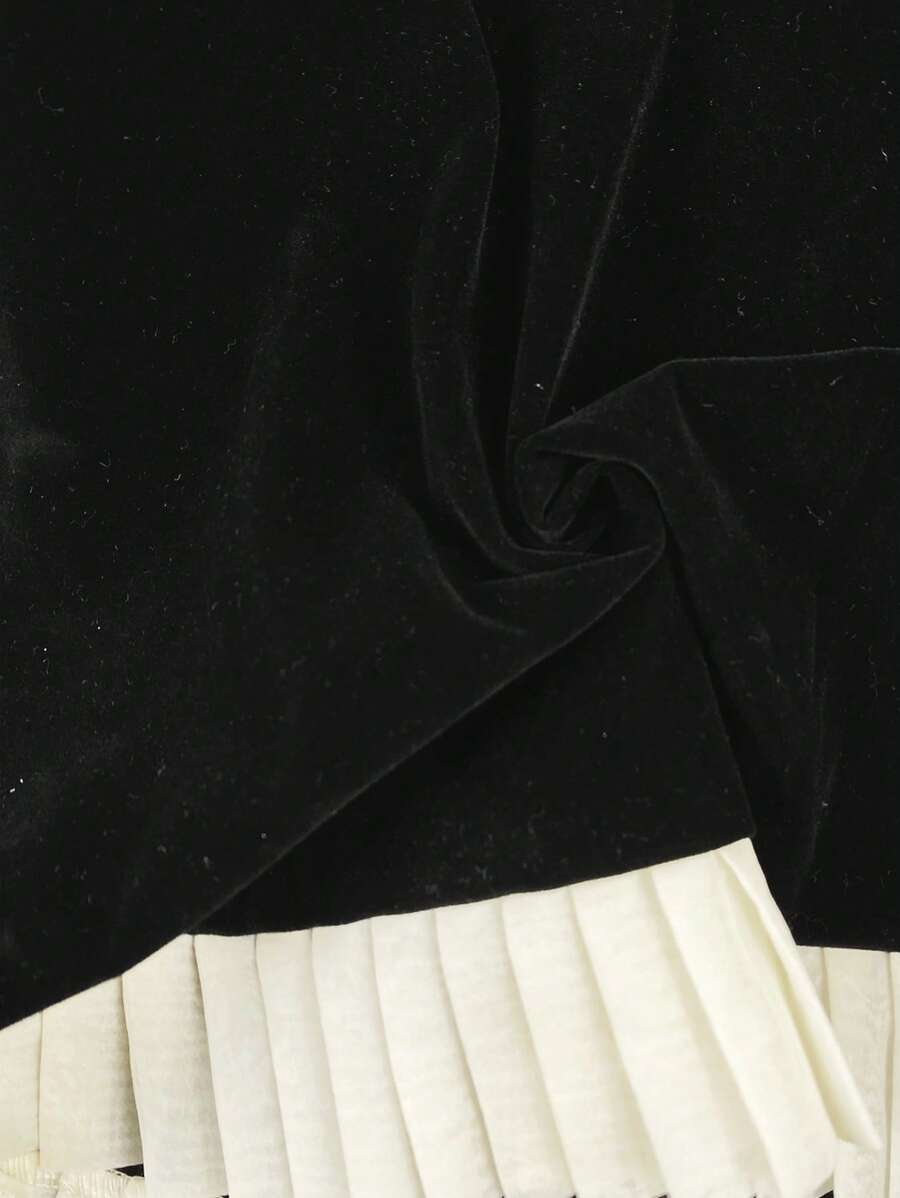 SHEIN Relinas فستان مخمل أسود بطراز أميرة