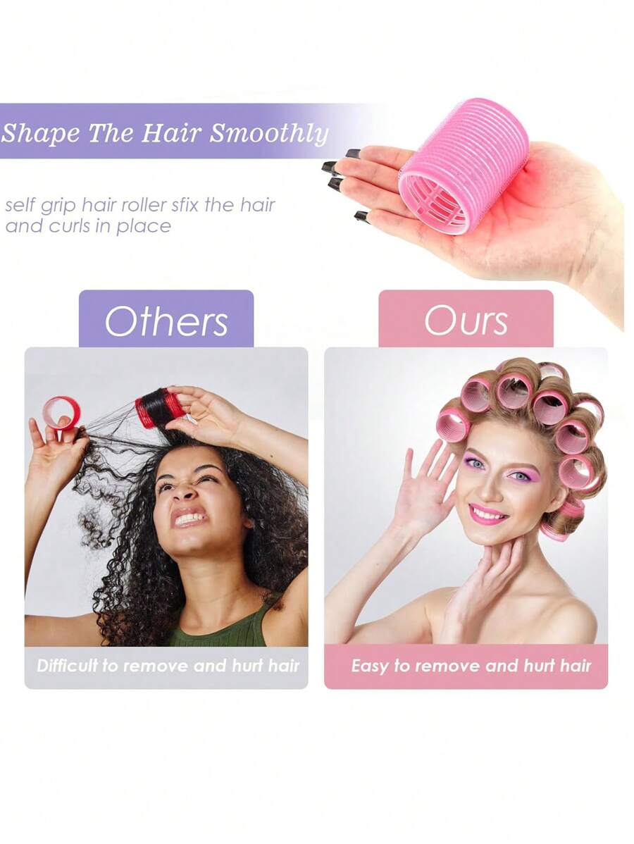 SHEIN مجموعة أنابيب تجعيد شعر 36 قطعة لاصقة مع مشابك