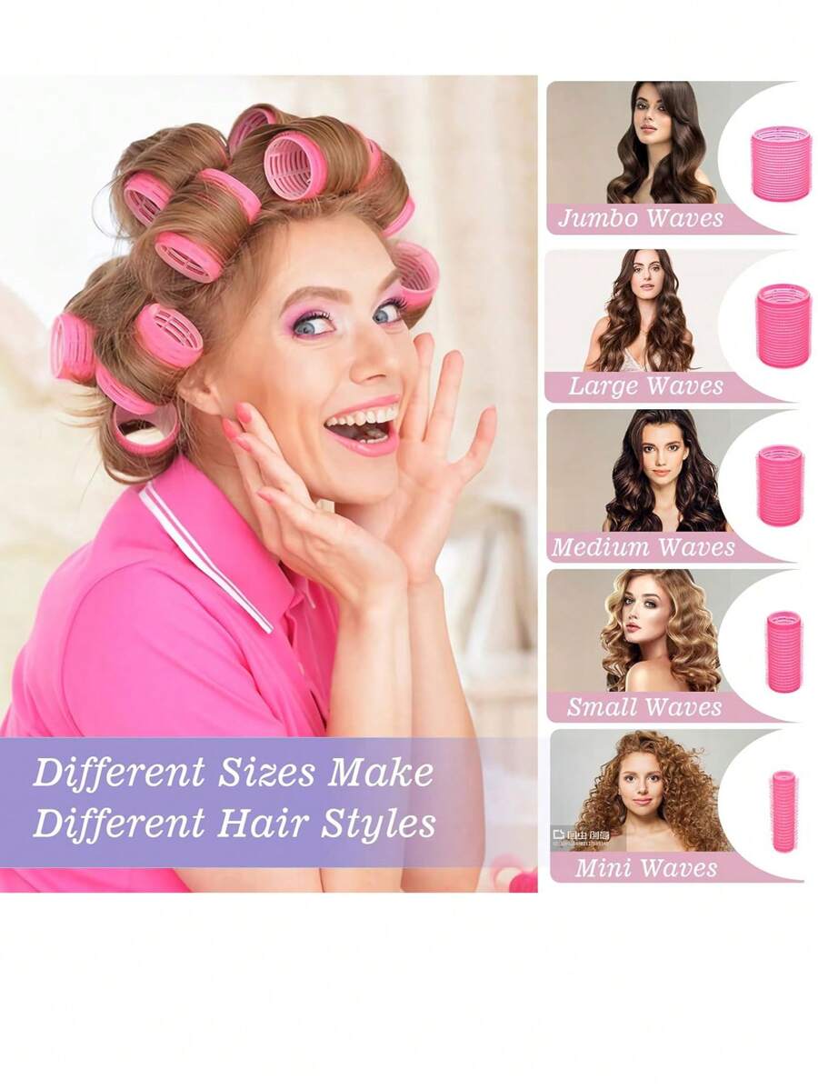 SHEIN مجموعة أنابيب تجعيد شعر 36 قطعة لاصقة مع مشابك