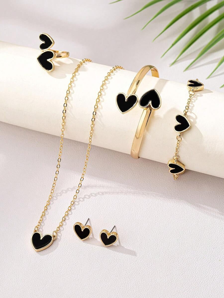 SHEIN طقم مميز مكون من 6 قطع على شكل قلب