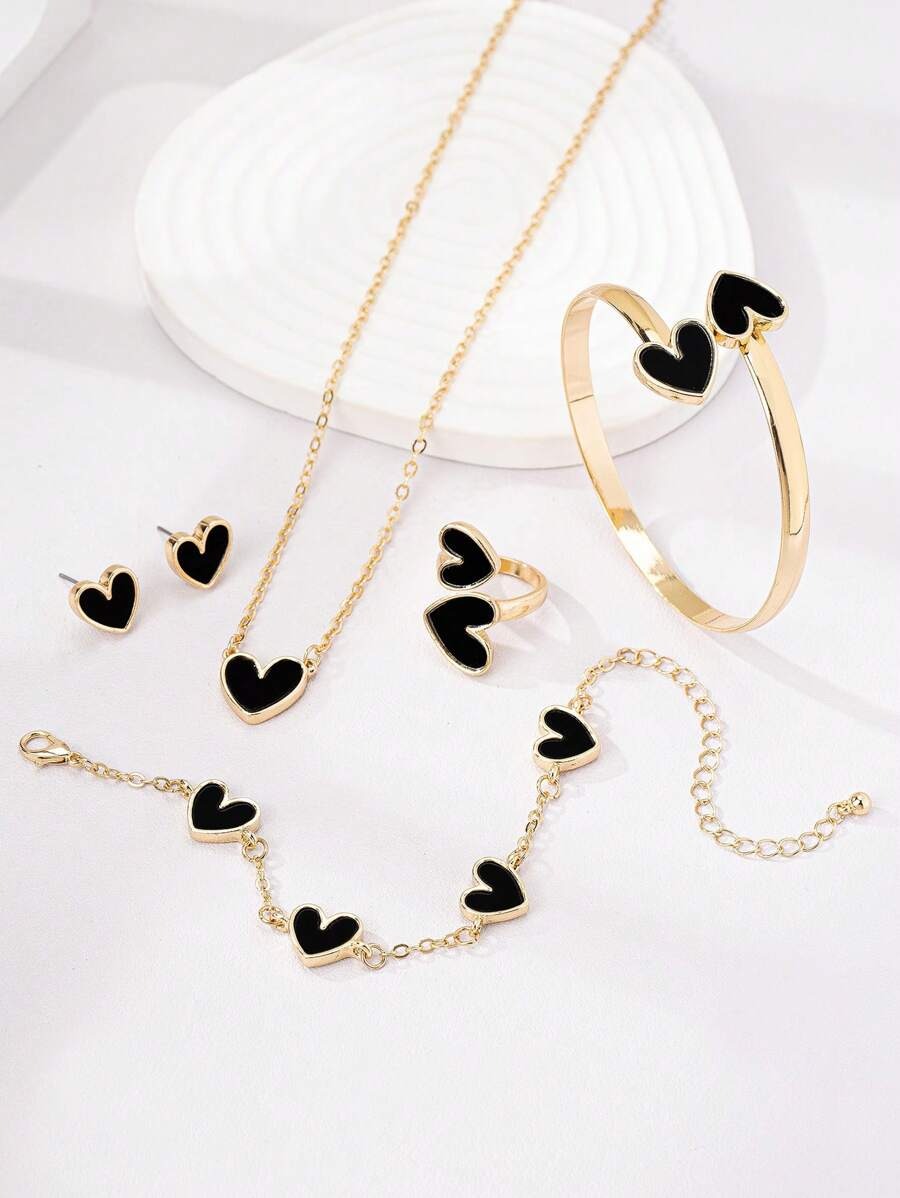 SHEIN طقم مميز مكون من 6 قطع على شكل قلب