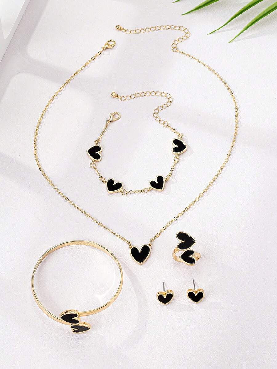 SHEIN طقم مميز مكون من 6 قطع على شكل قلب