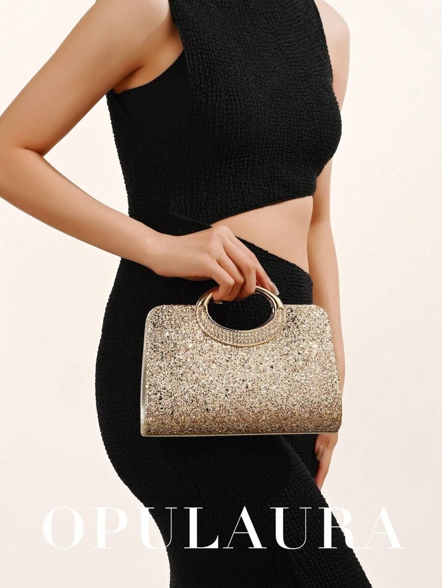 SHEIN حقيبة يد كريستال وزركون لامع أنيقة