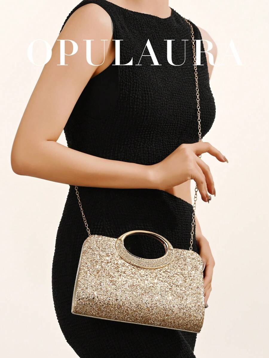 SHEIN حقيبة يد كريستال وزركون لامع أنيقة