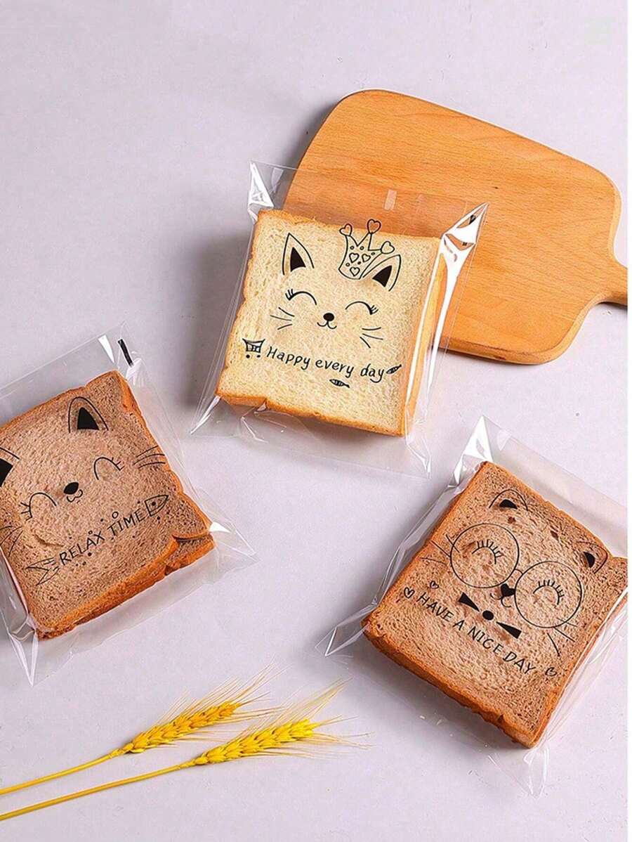 SHEIN كيس خبز 100 قطعة قابل للإقفال برسومات كرتونية