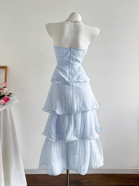 SHEIN ELAMINI فستان طويل متعدد الطبقات بظهر مفتوح