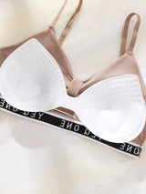 SHEIN طقم ملابس داخلية 3 قطع صدرية وبيكيني بتصميم مفرغ ومطبوع
