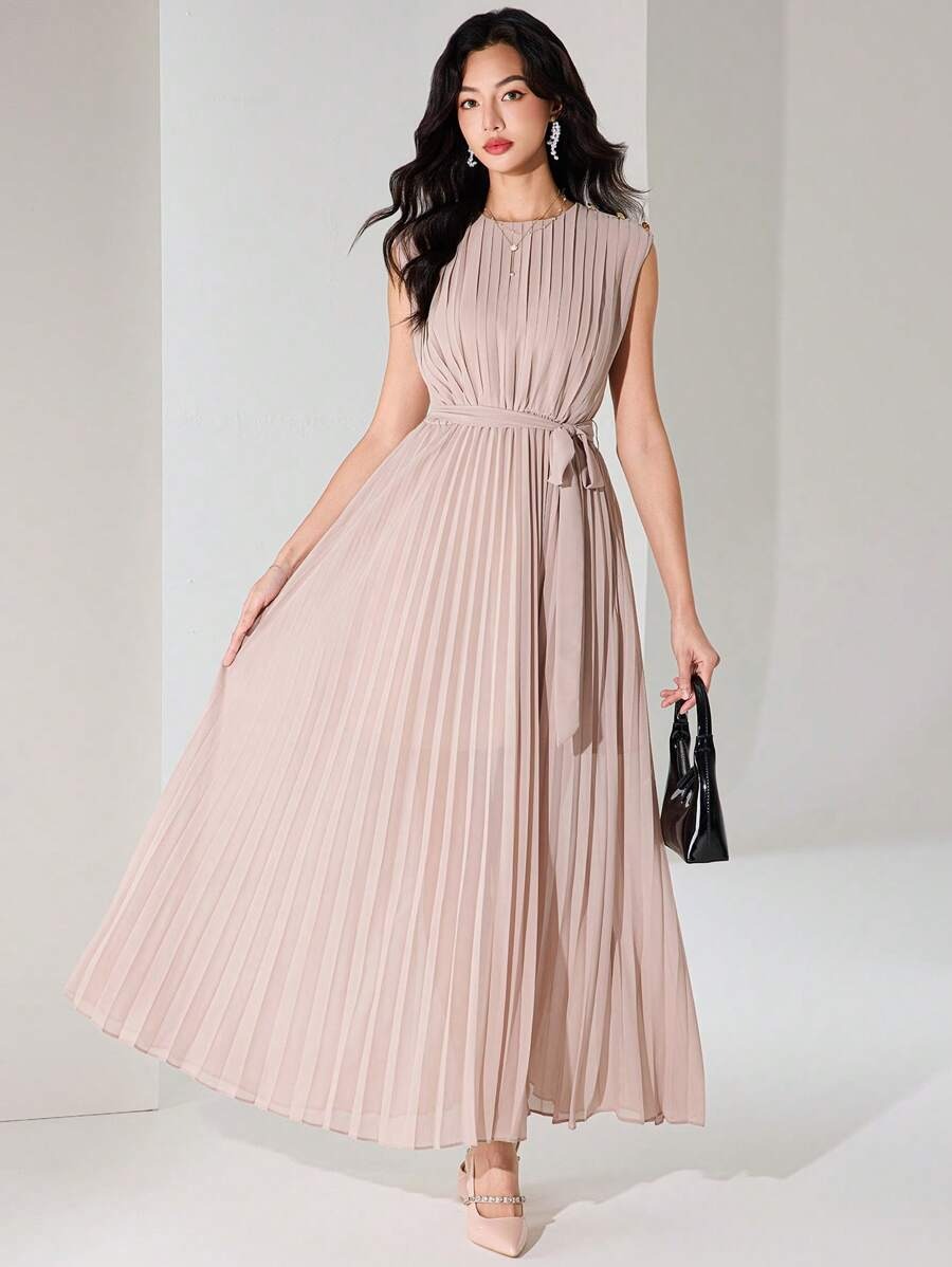 SHEIN Heiryn فستان ناعم ومرتب بقصة مريحة وطيات منسدلة