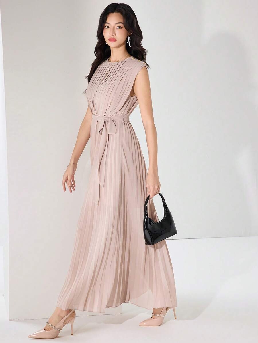 SHEIN Heiryn فستان ناعم ومرتب بقصة مريحة وطيات منسدلة