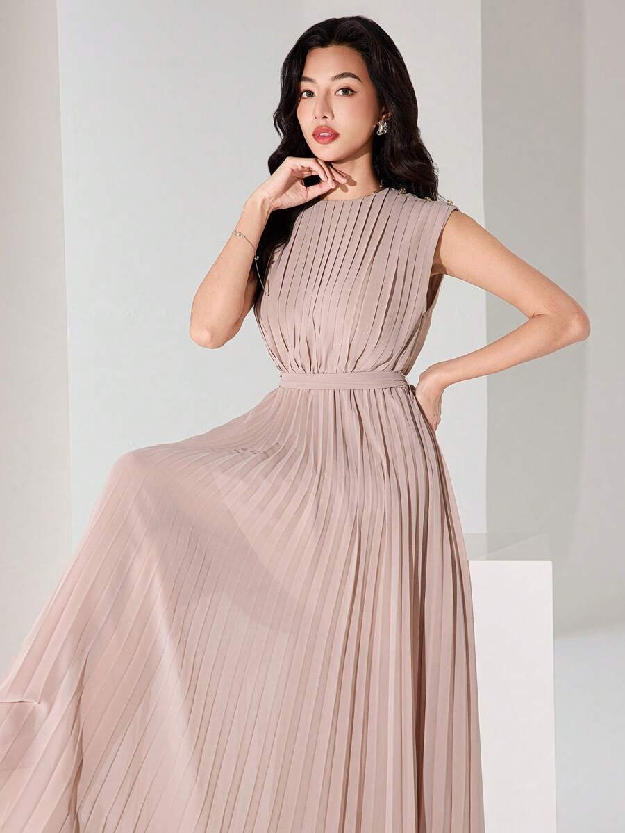 SHEIN Heiryn فستان ناعم ومرتب بقصة مريحة وطيات منسدلة
