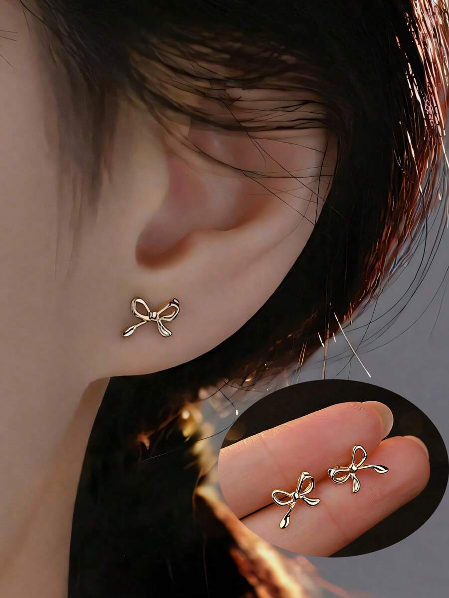 SHEIN زوج أقراط بتصميم فيونكة