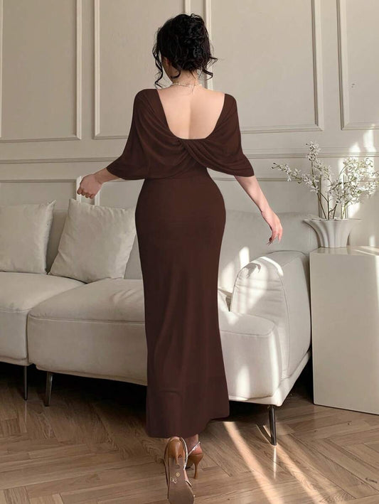 SHEIN DAZY فستان موسلين بتصميم متدلٍ بنقشات عقدة