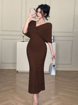 SHEIN DAZY فستان موسلين بتصميم متدلٍ بتصميم عقدة
