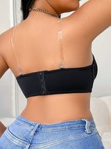 SHEIN حمالة صدر سوداء شفافة قابلة للفصل