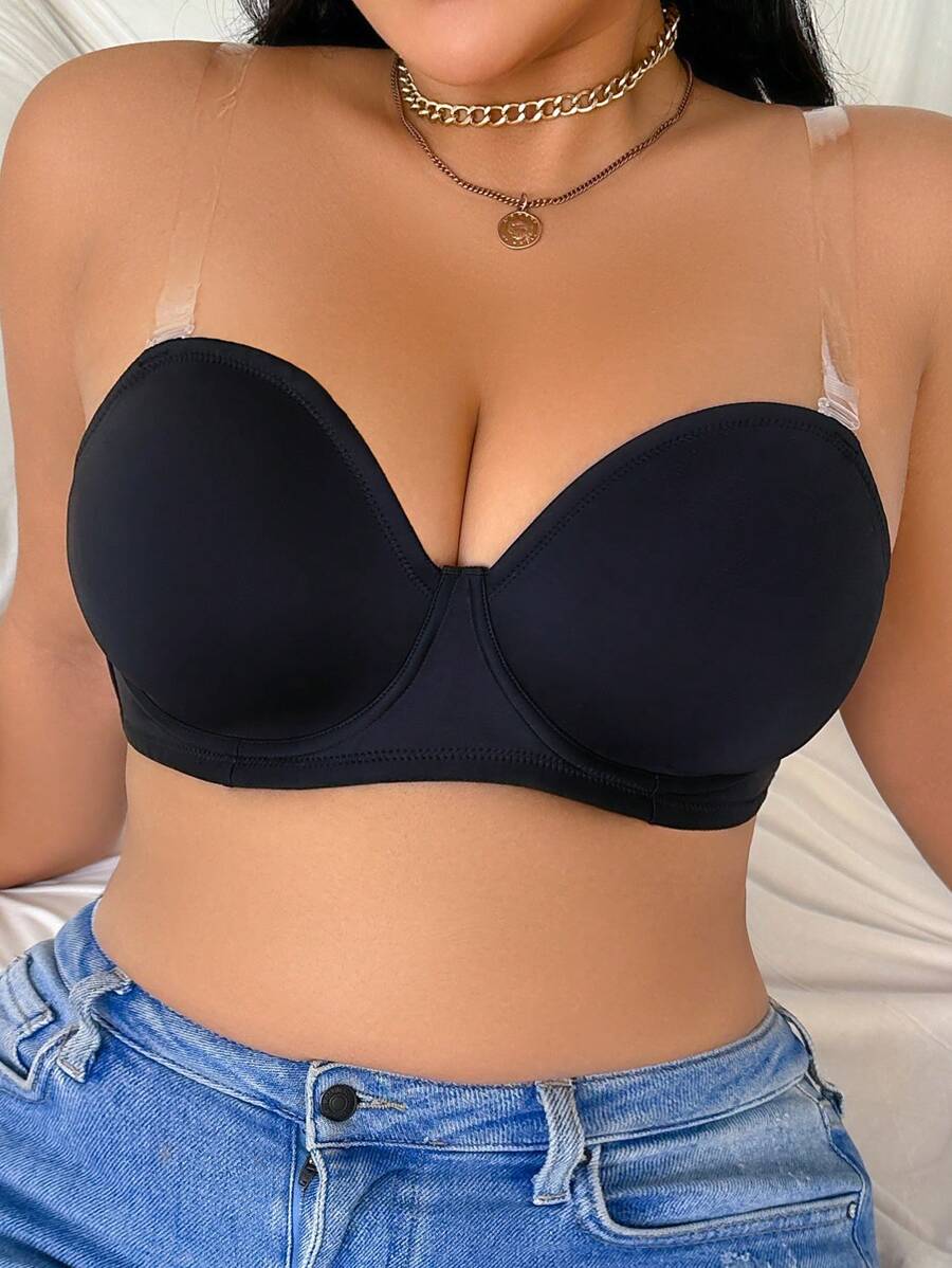 SHEIN حمالة صدر سوداء شفافة قابلة للفصل