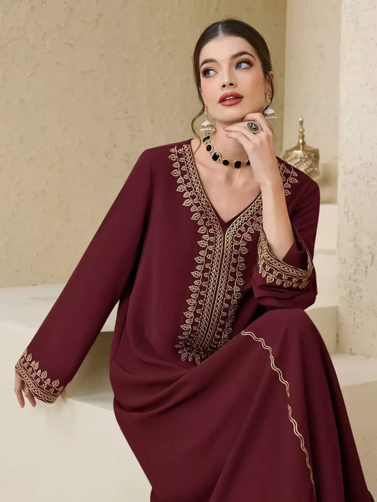 SHEIN Al Najma فستان ماكسي تركي كفتان وجلابية محتشم