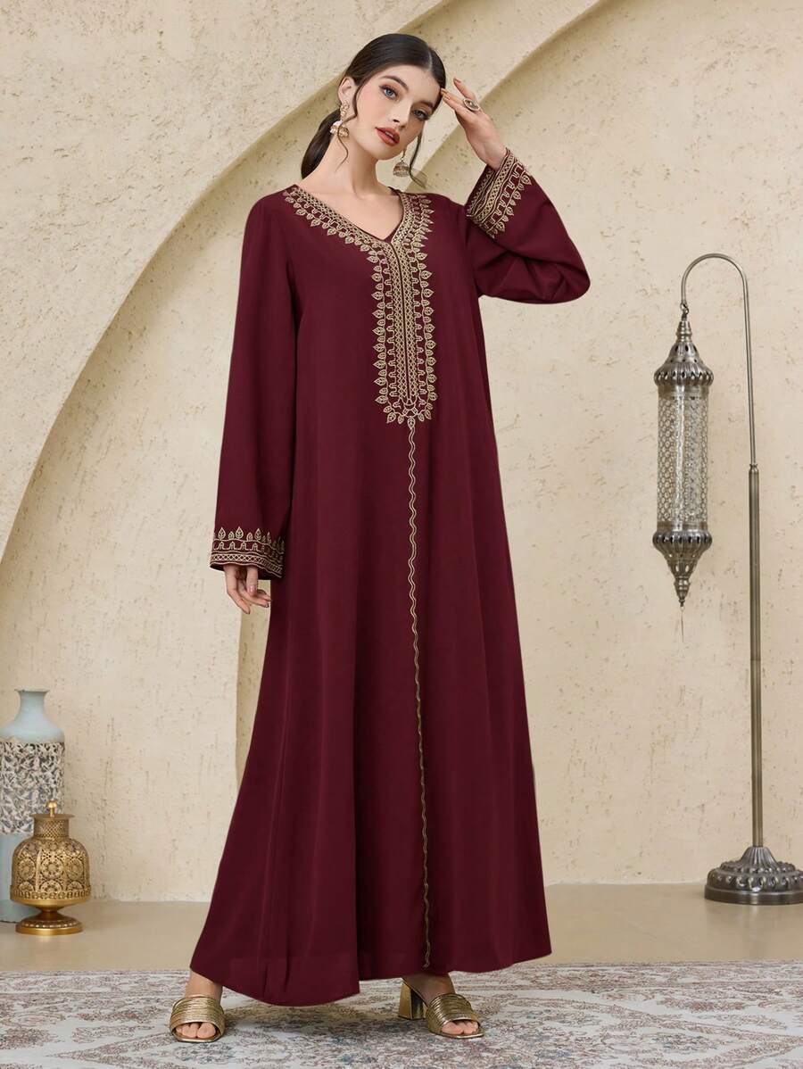 SHEIN Al Najma فستان ماكسي تركي كفتان وجلابية محتشم
