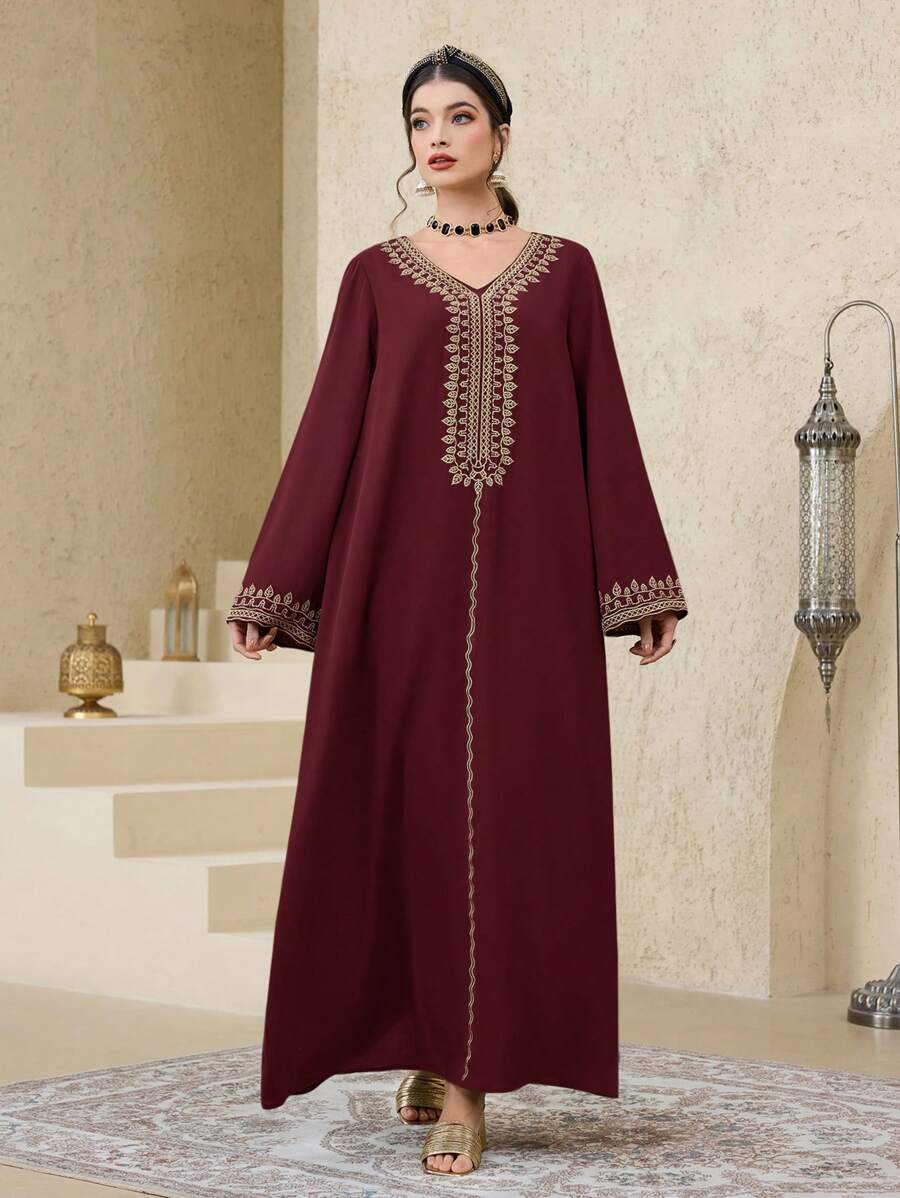 SHEIN Al Najma فستان ماكسي تركي كفتان وجلابية محتشم