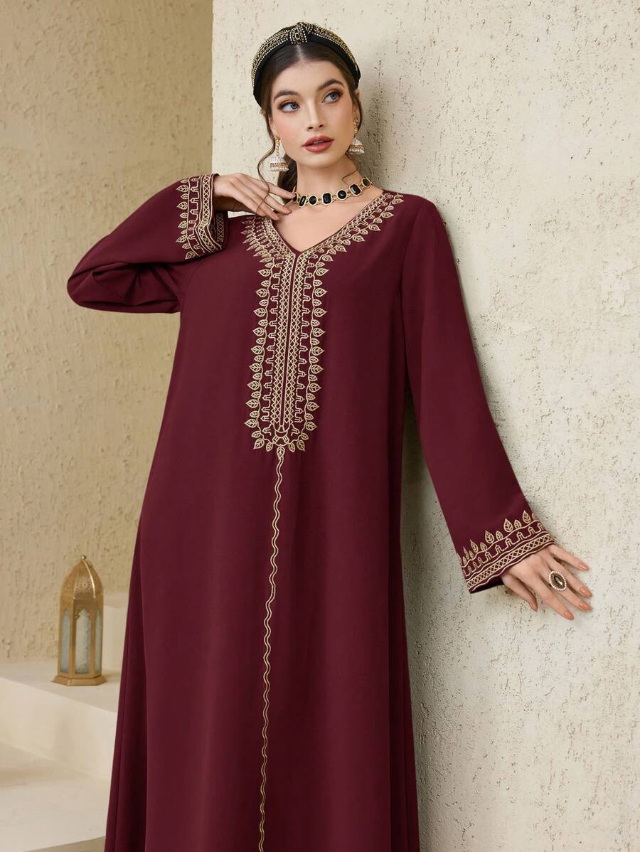 SHEIN Al Najma فستان ماكسي تركي كفتان وجلابية محتشم