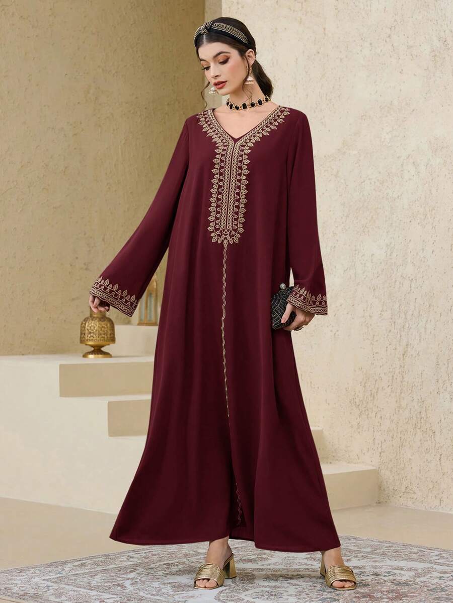 SHEIN Al Najma فستان ماكسي تركي كفتان وجلابية محتشم