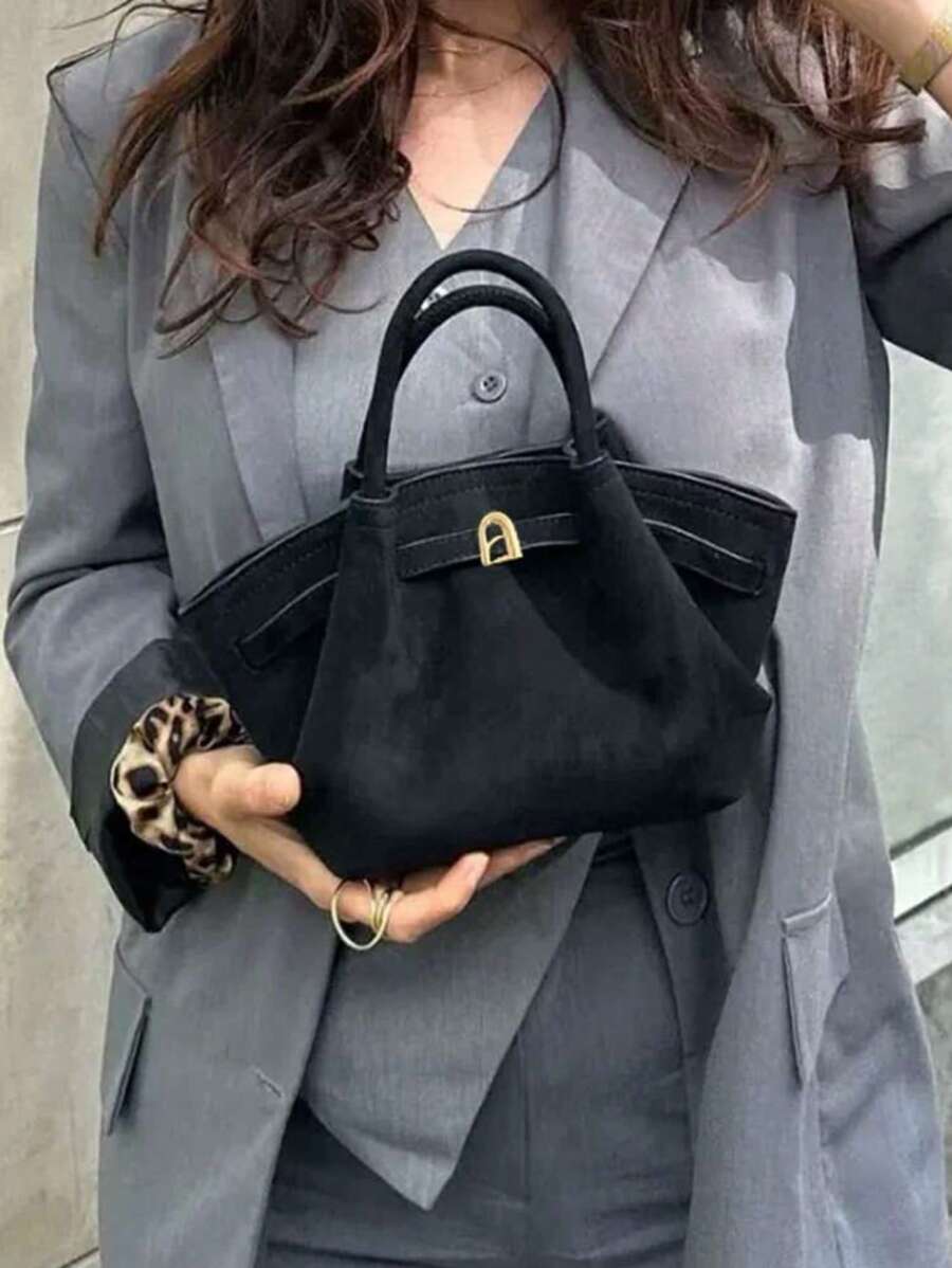 SHEIN Dedoo حقيبة دلو من الجلد المدبوغ بتصميم أوروبي راقي