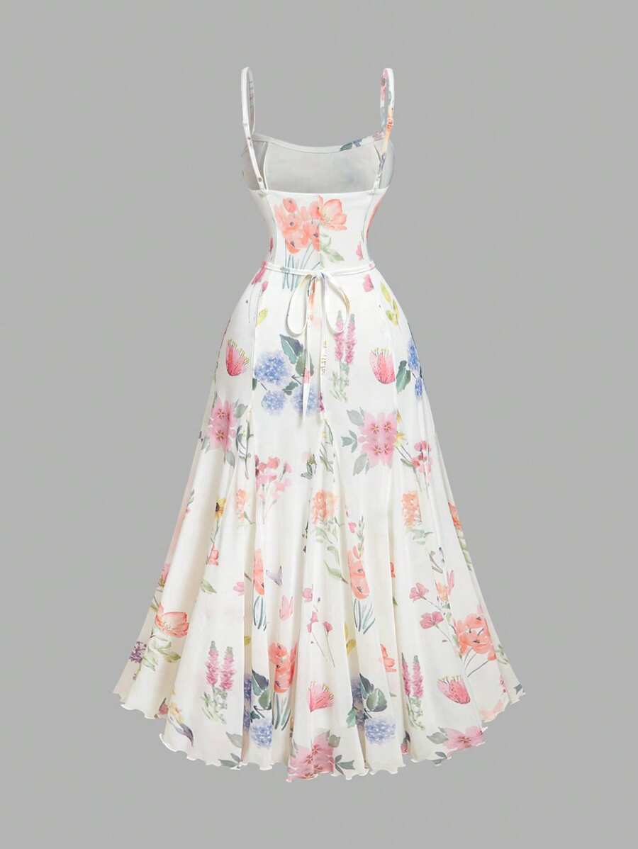 SHEIN MOD فستان مطبوع بالزهور للمقاسات الكبيرة