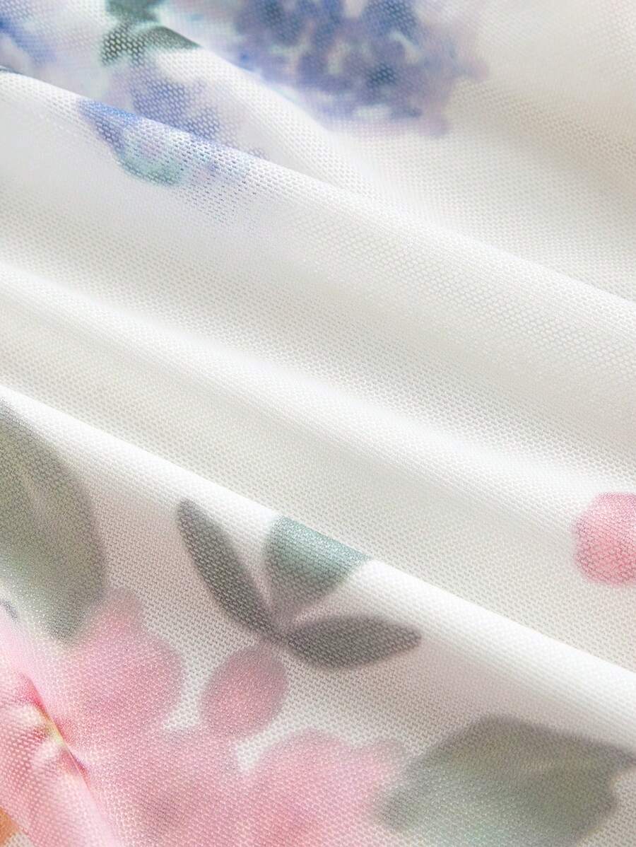 SHEIN MOD فستان مطبوع بالزهور للمقاسات الكبيرة