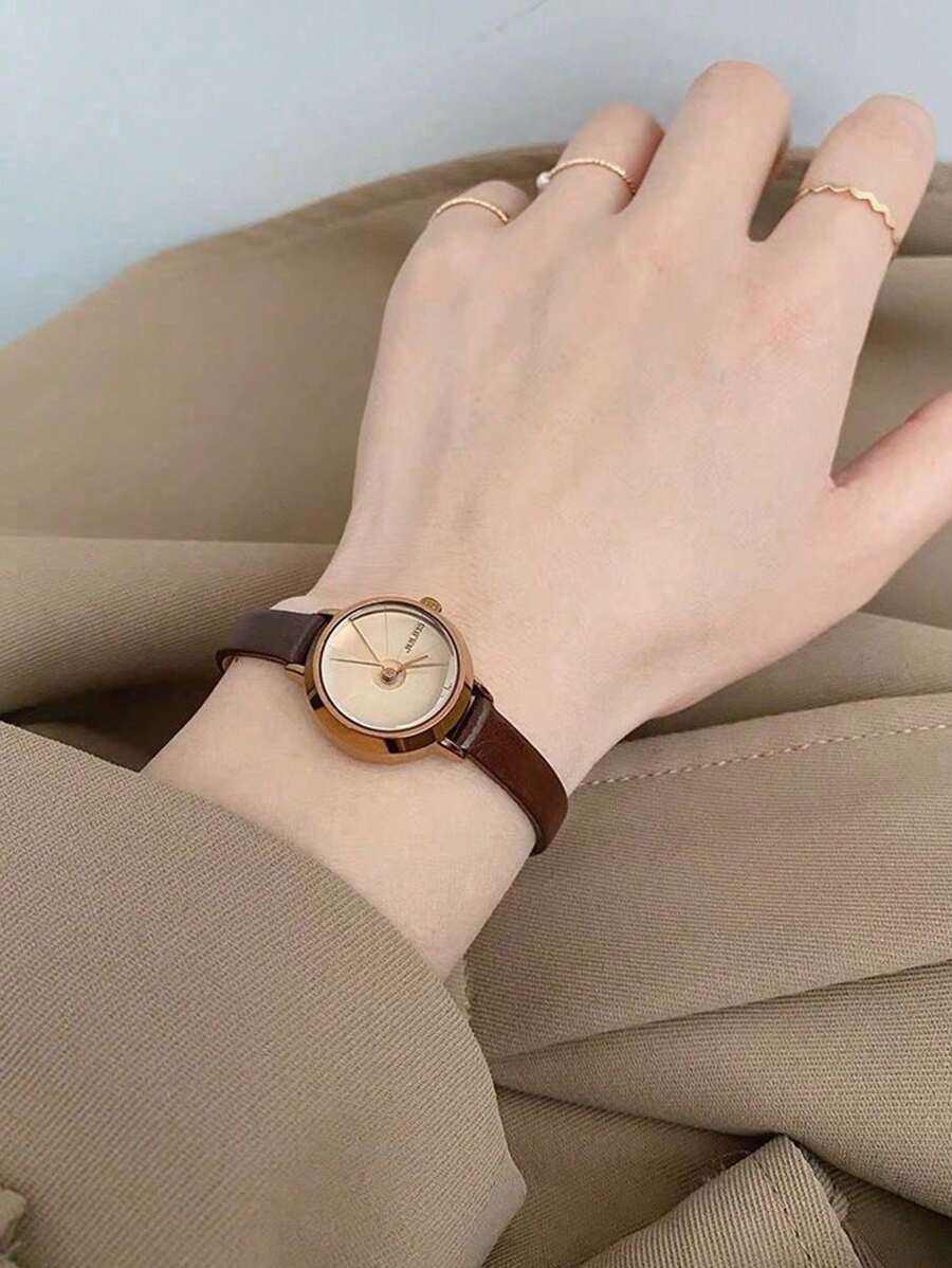 SHEIN ساعة نسائية كوارتز مصنوعة من سبيكة وستانلس ستيل